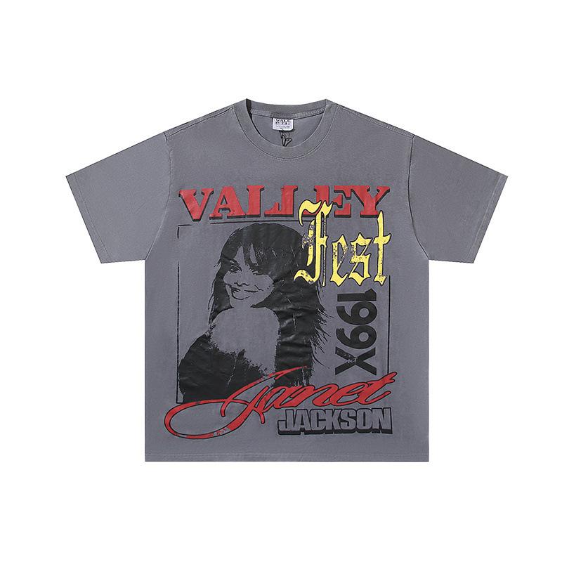 26 Cross-border foreign trade VALL Meichao high street retro washing water old direct injection hot diamond short sleeve pullover men's and women's 