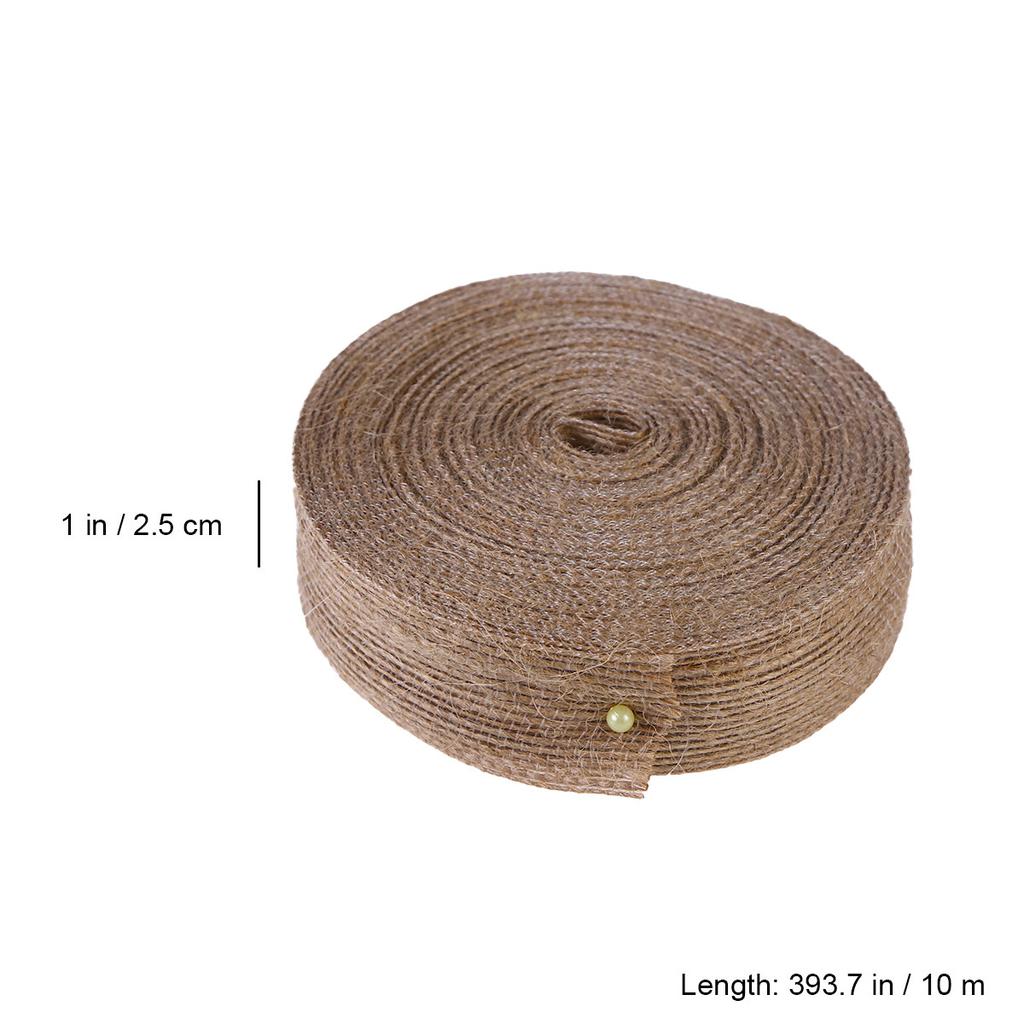Natural Jute Burlap Ribbon Brown Hemp Webbing Twine for Decoration DIY Crafts Wedding Bags Flower Vase Gift Basket