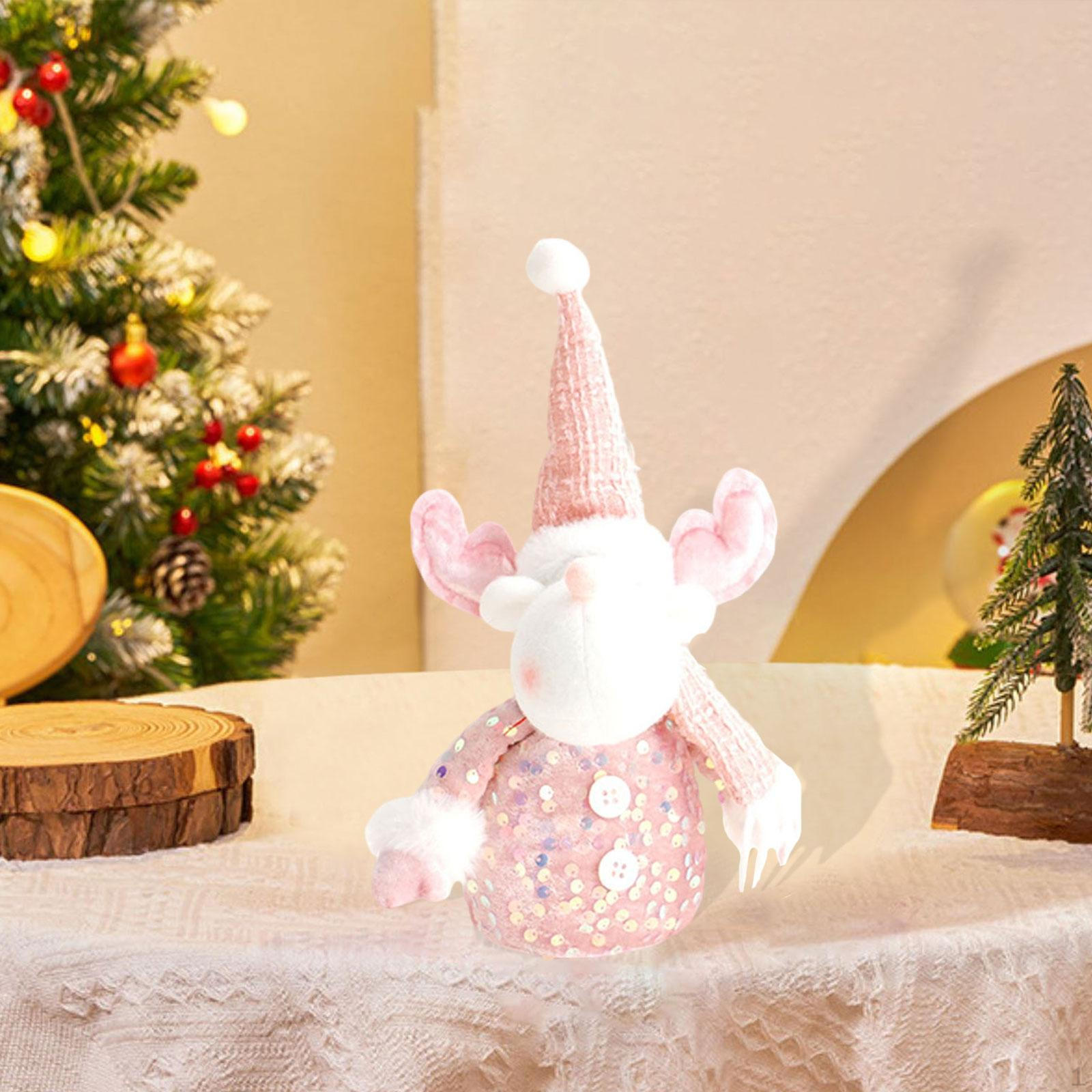 

Christmas Doll Figurine Holiday Atmosphere Ornament Stuffed for Living Room Home Reindeer