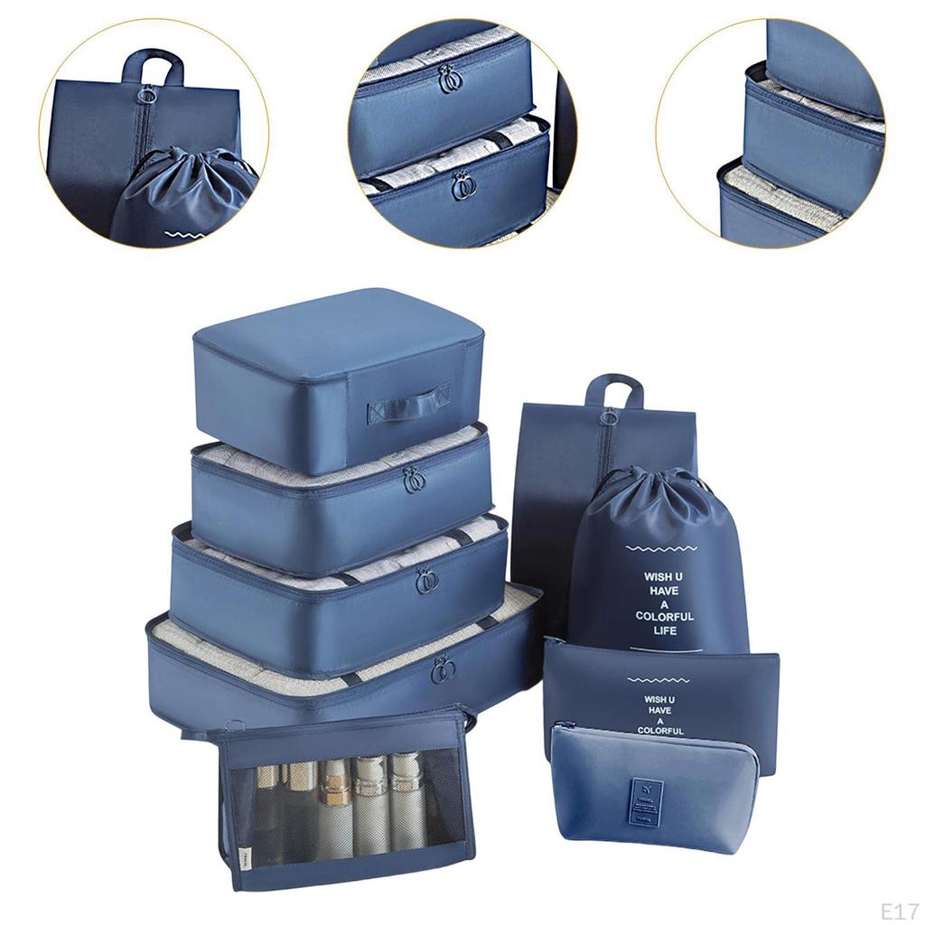 Packing Cubes for Suitcase Luggage Organizers Camping Travelling 7 Piece Beige