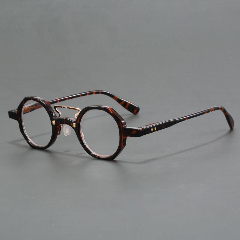 

High Quality Vintage Small Round Frame Anti-Blue Light Reading Glasses Men Women Spring Legs Magnifying Prescription Glasses +100 коричневый