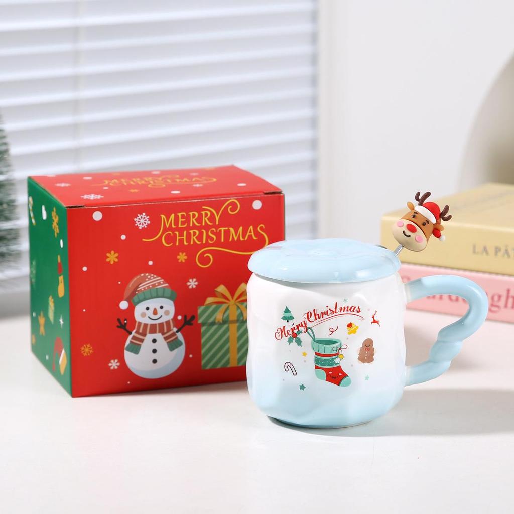 Cute Hand-Painted Santa Claus Ceramic Cartoon Mug Souvenir