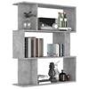 Bookshelf Room Divider Concrete Grey 80 x 24 x 96 cm Engineered Wood