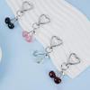 Keychain Pendant, Cherry Pendant Key Holder with Hearts Buckle, Alloy Polished Surface Backpack Charm Pendant for Women Accessories