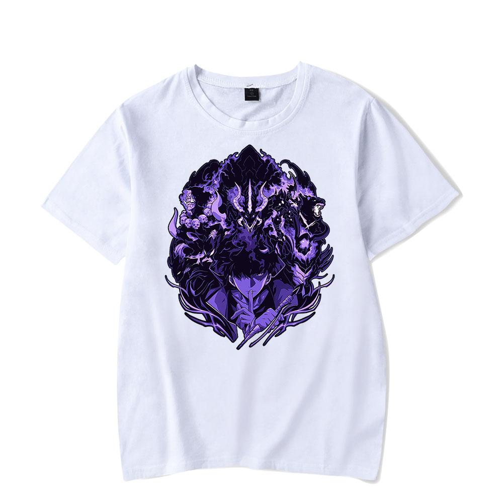 

Поднимающийся в одиночку Сон Джин-у Мерч Футболки Женские Мужские Мода Уличная одежда Футболка с коротким рукавом XXL белый