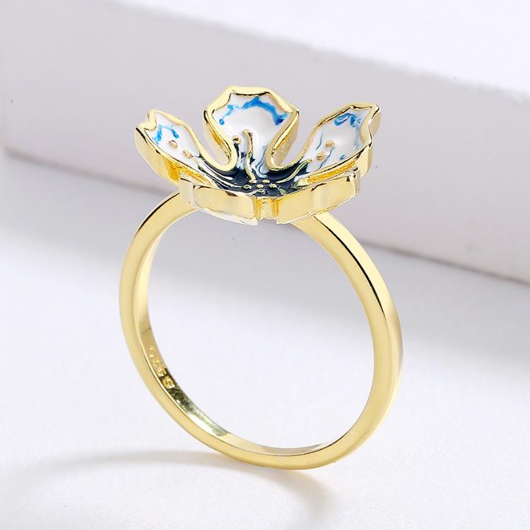 New Elegant Camellia Bridal Jewelry Set Lady Earrings Garden Style Enamel Wedding Ring