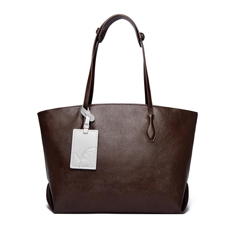 Luxury Large Capacity Women Shoulder Bag PU Leather Commuter Tote, Fashi Durable Office Work Bag, Simple Design Pure Handbag