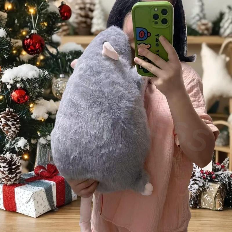 Soft Oversized Animal Figure Cute Simulation Big Mouse Plush Toy Pillow Birthday Gift 1Pcs 35/50/90cm Cartoon Flower Branch Rat