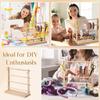 4 Tiers Wooden Ribbon Rack Ribbon Spool Holder Storage Display Shelf Craft Ribbon Stand For Craft Room ribbon organizer