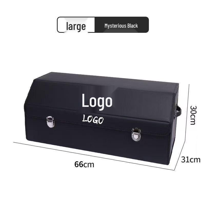 Leather Car Trunk Storage Box with Logo - Multifunctional Folding Organizer