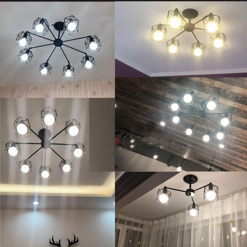 Modern Ceiling Lamp E27 Chandelier Lighting Black Iron Cage  Light Fixtures Kitchen Bedroom Living Room Other Bedrooms Home Ligh