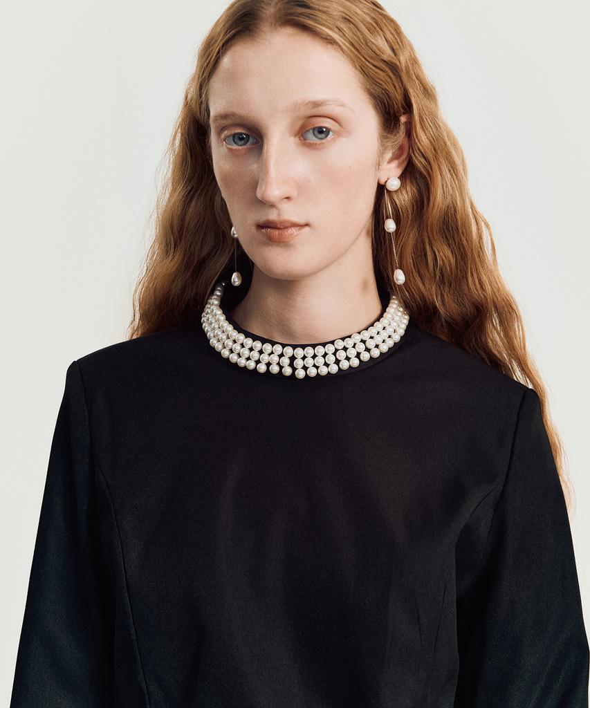 Meibeoyu Flavin Pearl Dress _ Black