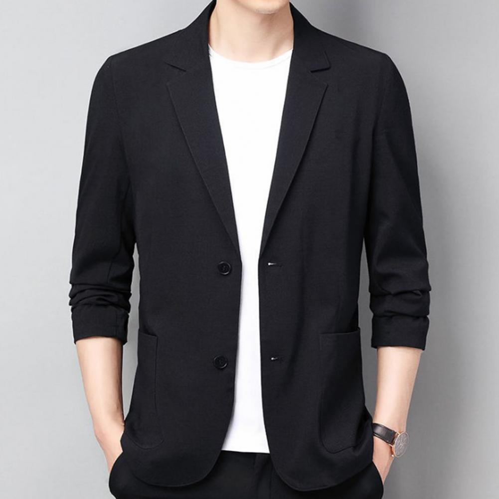 Summer Men Thin Coat Men S Suit Jacket Autumn Linen Solid Color Casual Suit Korean Slim Fit Formal Business Suit Jacket