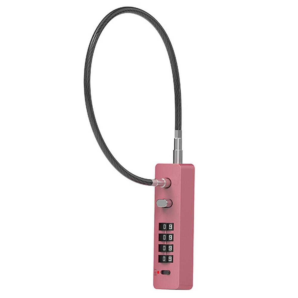 

904T 30cm Bike Locks Cable 4 Digit Combination Anti-Theft Security Bicycle Lock Pink