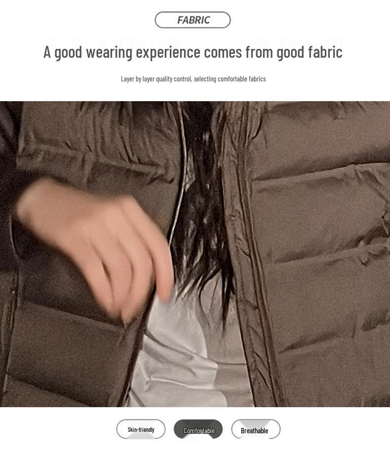 Women's Lightweight Down Cotton Jacket - 2025 Autumn/Winter Korean Style Stand Collar Outerwear