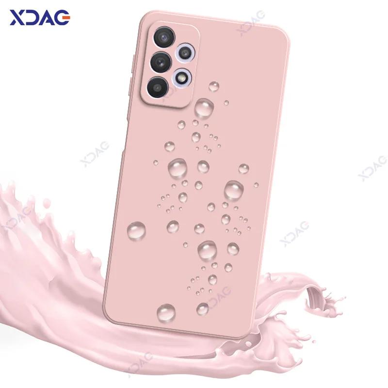 Luxury Square Liquid Silicone Case for Samsung Galaxy A32 4G 5G SamsungA32 360 Soft Phone Back Cover Armor Shield Coque