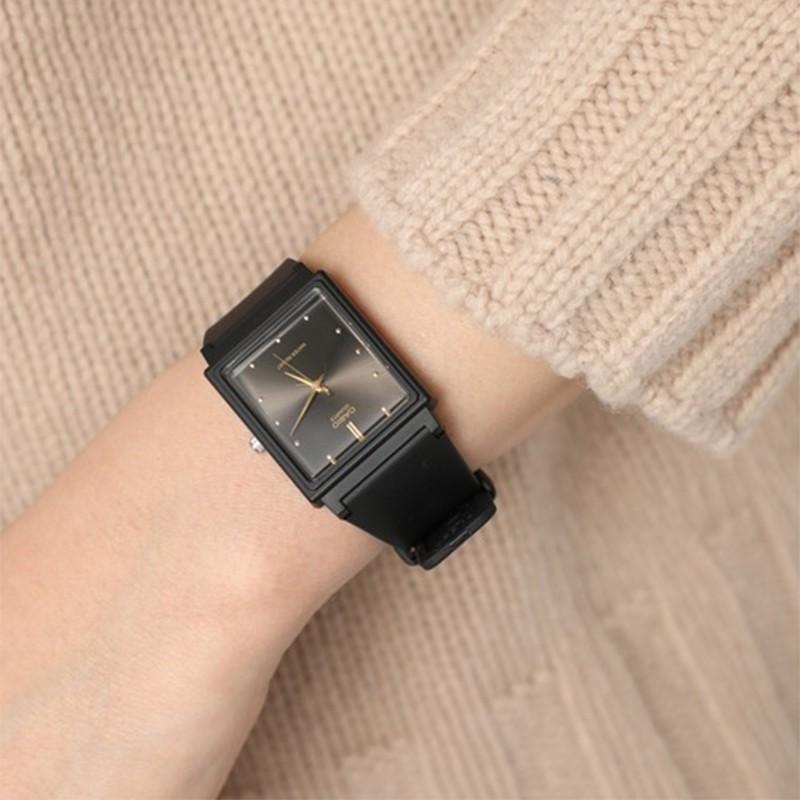 Casio YOUTH series-square three-hand fashion trend business casual versatile simple classic pointer quartz movement resin strap Japanese and MQ-38-1A