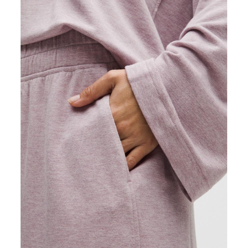 Lululemon Becalm Mid Rise Bermuda Short Heathered Porcelain Pink