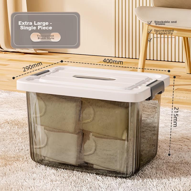 Jiadu Transparent Storage Box for Home And Car Use, Large Plastic Container for Clothes, Toys, And Organizatio