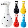 Playful Living Room Decor Cute Polka Dot Giraffe Vase, Hand-painted Resin Flower Creative Big-mouthed Hand Painted Animal Pot Holder for Home Bedroom
