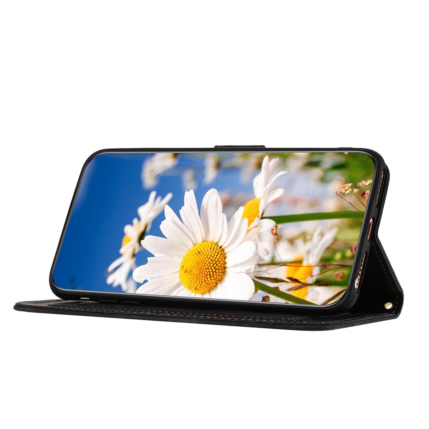 

For Honor 200 5G Case PU Leather Floral Phone Cover with Card Slots Dark Blue