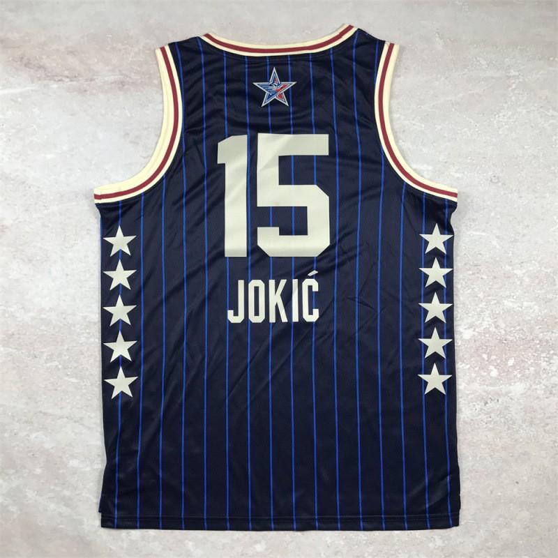 NBA All-Star Blue Hot Press Basketball Jersey Men Women Breathable Sport Wear Practice Game