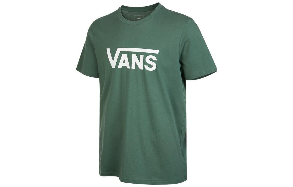 Vans T Shirts Men s Green Crew Neck Moderate Straight Fit VN0A4MM6YQW L