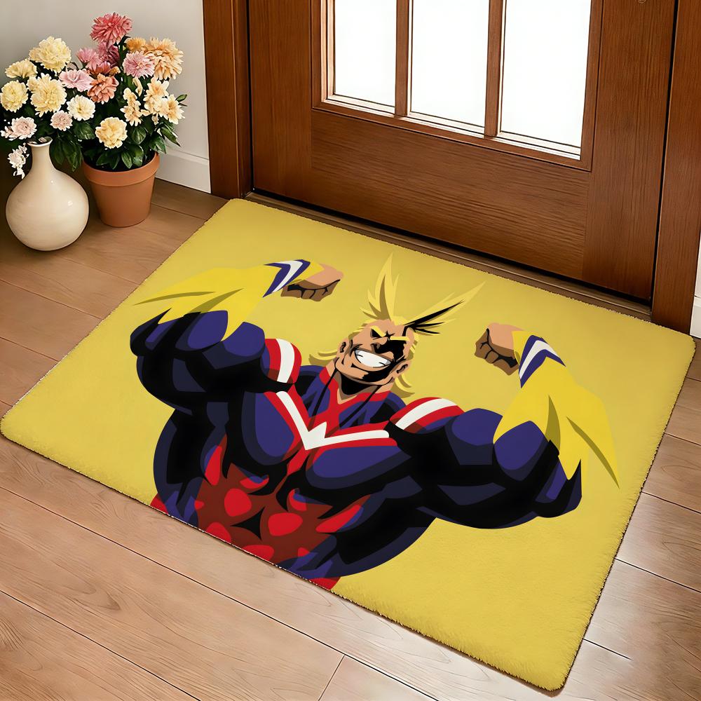 Anime Academia All Might Cartoon Floor Mat Cozy Flannel Soft Thick Non-Slip Mat For Living Room Bedroom Kitchen Decor Rugs