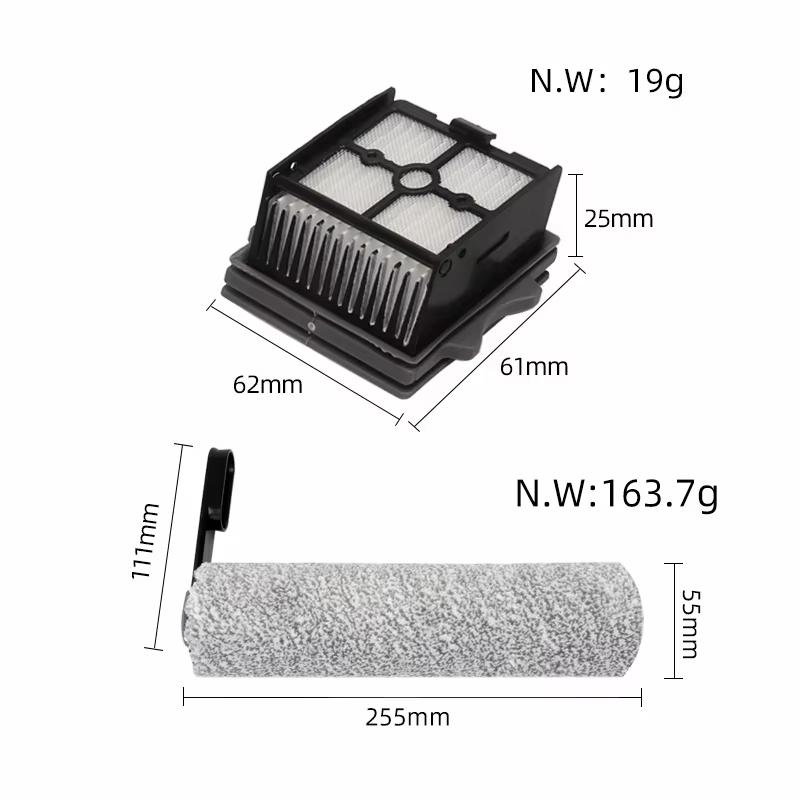 For Tineco Floor One Stretch S6 /Switch S6 Vacuum Cleaner Accessories Detachable Soft Roller Brush HEPA Filter Kit Parts