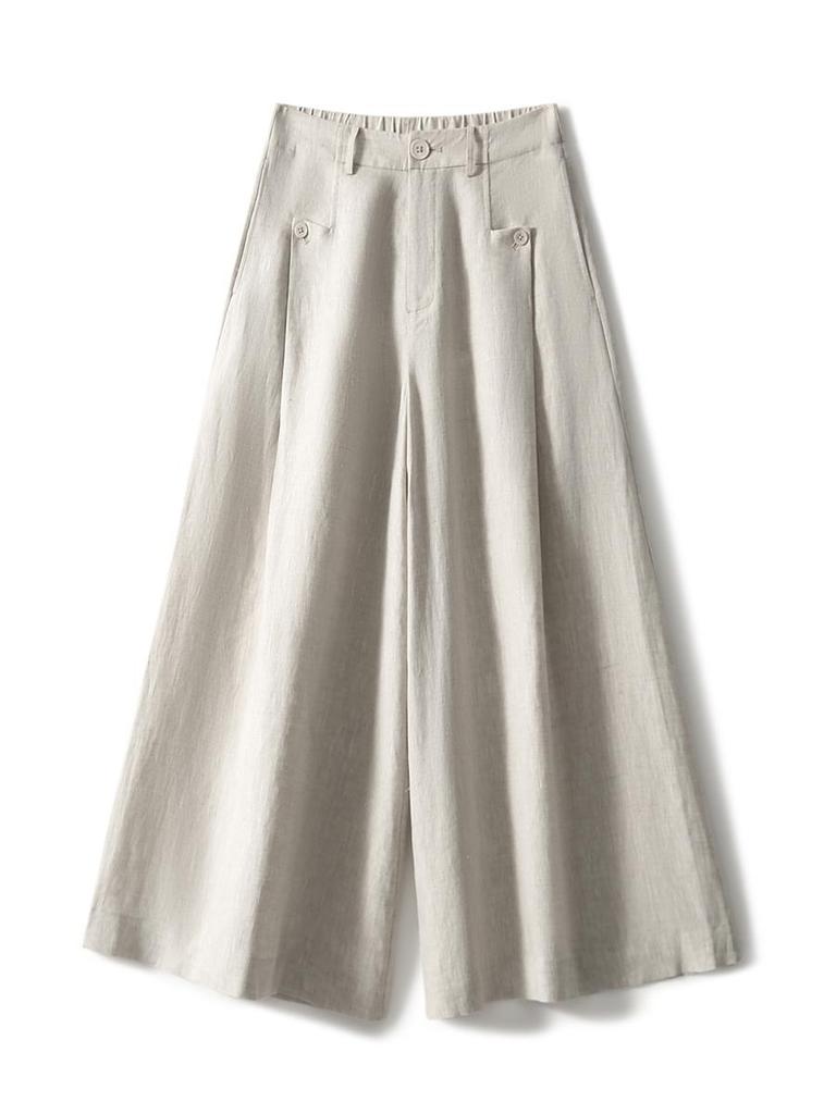 Women's Spring Summer Loose Linen Wide-Leg Pants - Slimming, Breathable, Casual Style