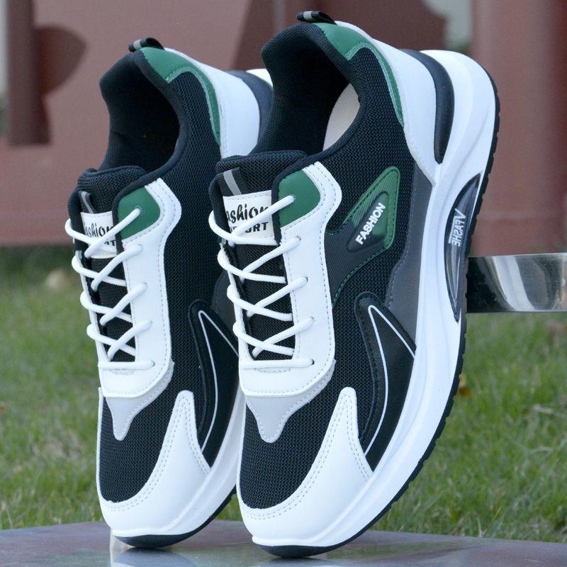 Summer Men's Shoes Spring and Autumn Leather Shoes Men's Mesh Deodorant Wear-resistant Sports Shoes Trend Versatile Casual Trendy Shoes