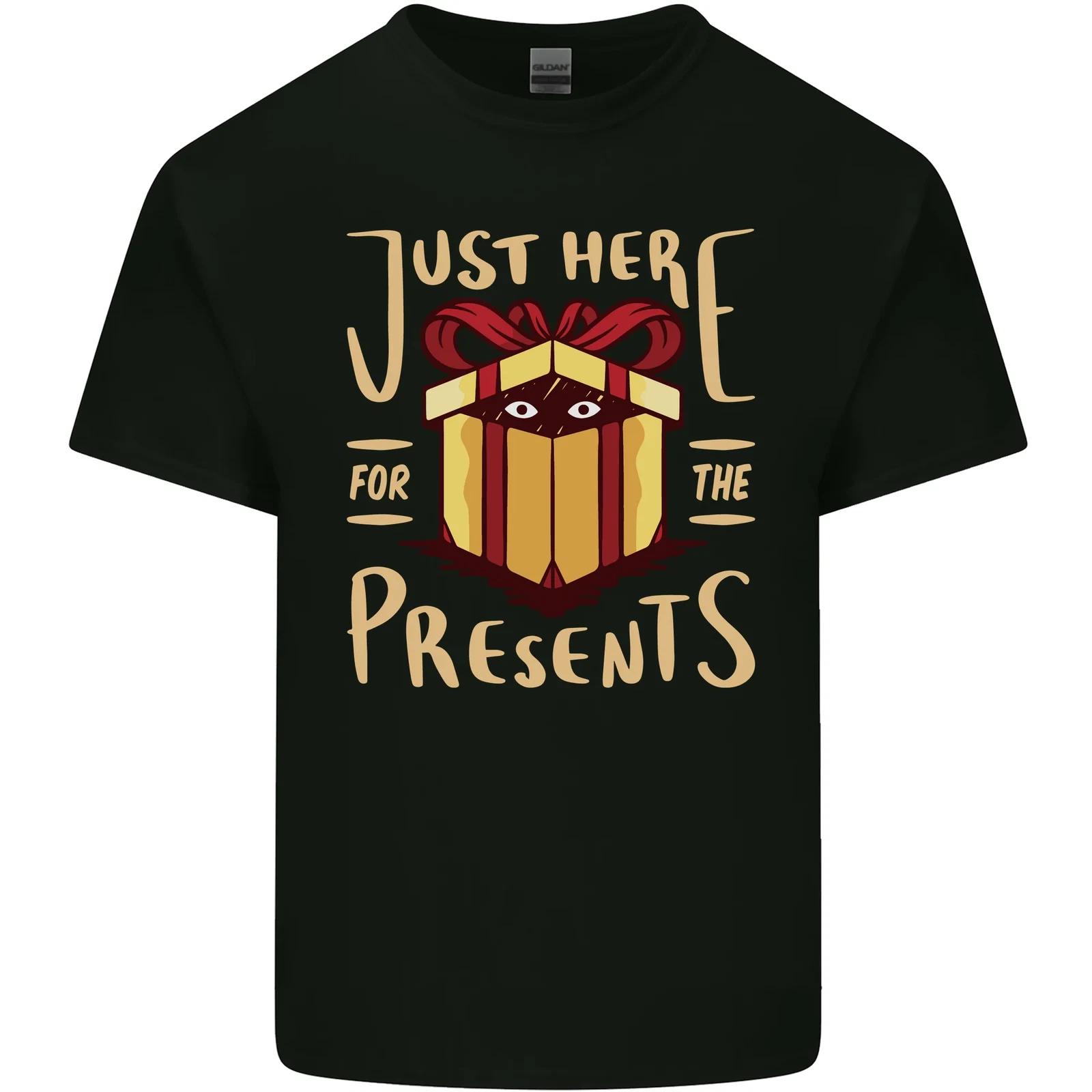 Christmas Just Here For the Presents Funny Kids T-Shirt Childrens S