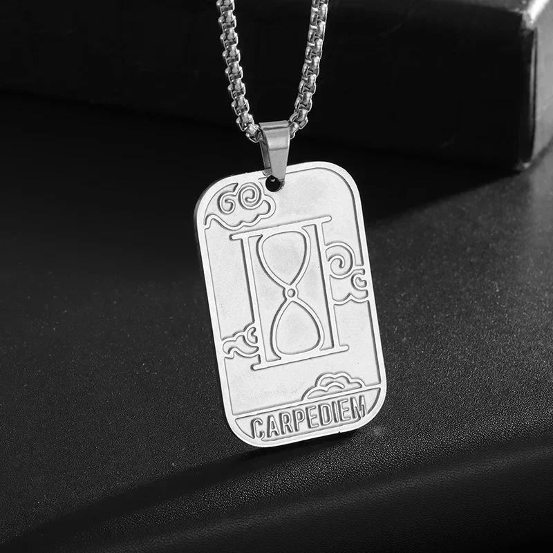 Fashion Hip Hop Stainless Steel Double Koi Fish Medal Pendant Necklace for Men and Women Fashion Lucky Jewelry Gift