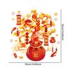 Yousheng 2 Sheets 2026 New Year Window Cling Lucky Bag Money Tree Static Glass Sticker Removable Waterproof Home Office Room Spring Festival Decal