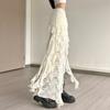 Fringed Skirt, Irregular Hem, Multi-layer Ruffled Lace Patchwork Bottoms
