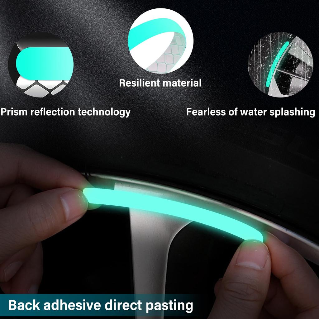EKIND 20 Pcs Reflective Wheel Stickers Night Colorful - Waterproof Heat Resistant Scratch Resistant