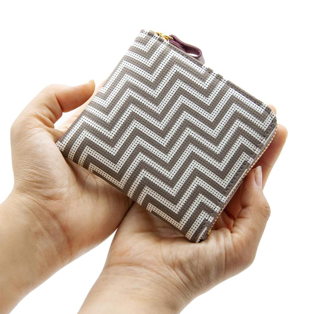 Indenya Inden CHEVRON Coin Purse Bill Pocket Compact Wallet Traditional Craft Koshu Inden Deerskin Lacquer Original Brand [Indenya] (No.7602)