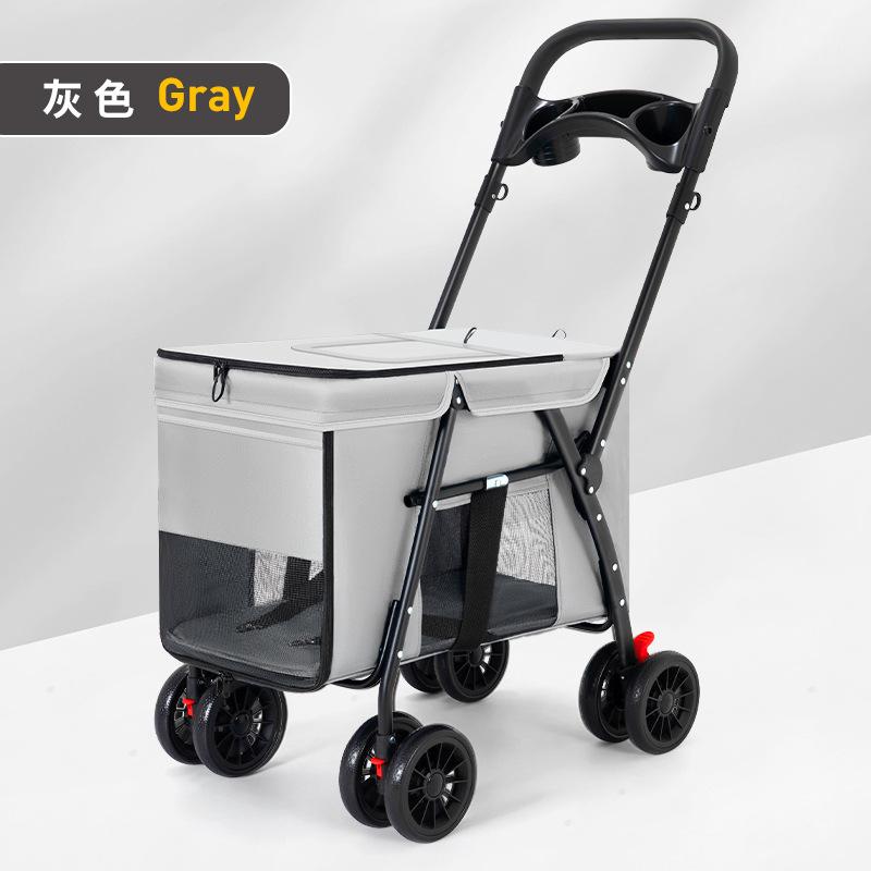Multi-functional Pet Cart for Medium and Large Dogs Outdoor Travel Large Walking Dog Cart Portable and Foldable