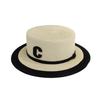 Straw Flat Top Top Hat Women's Summer  Retro Beach Vacation Sun Protection Straw Sun Hat Luxury Brand Panama Cap Wholesale