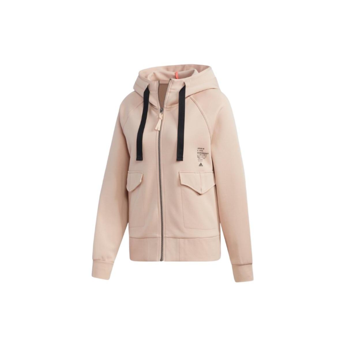(WMNS) adidas Alphabet Print Zip Up Hoodie Asia Sizing Pink Women s HG1783 L