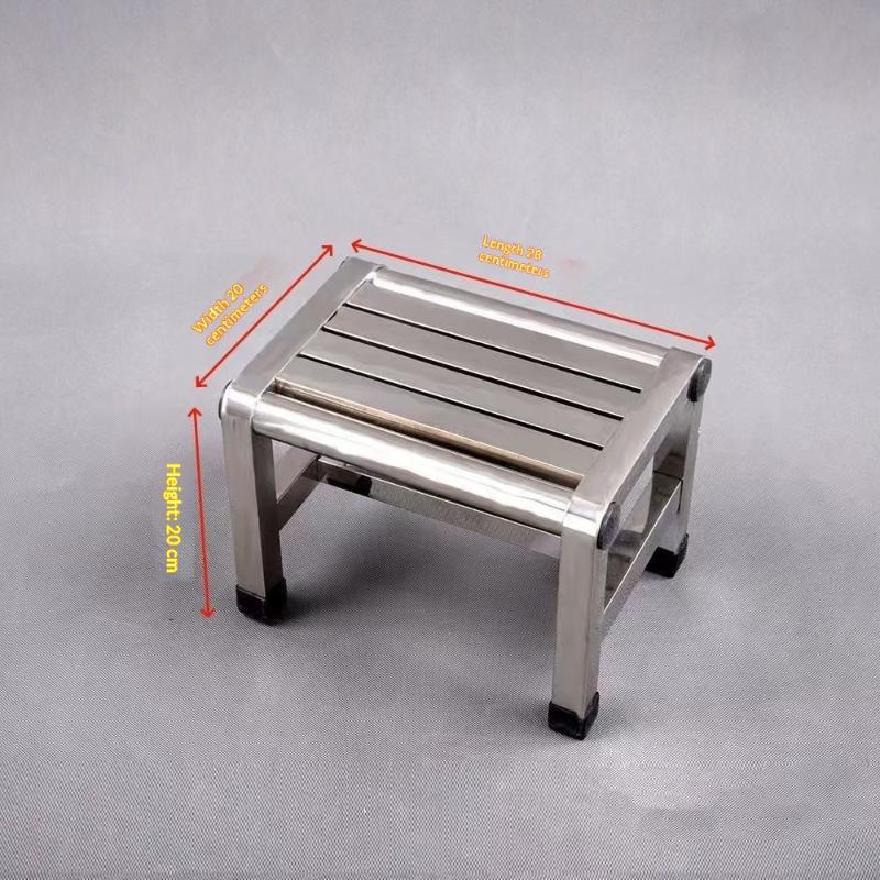 

Stainless Steel Stool Durable Beautiful Corrosion Resistant Bathroom Shower Vegetable Picking Stool Home Use S срібний
