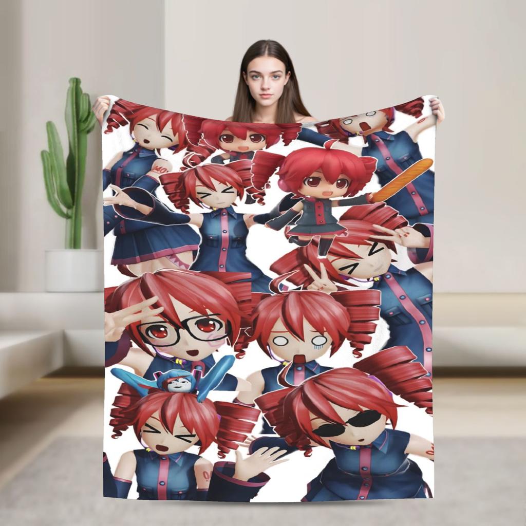 Pearto Poteto Anime Kasane Teto Virtual Singer Blanket Warm Soft Plush Bedding Throws For Home Decor Flannel Bedspread Bed Cover