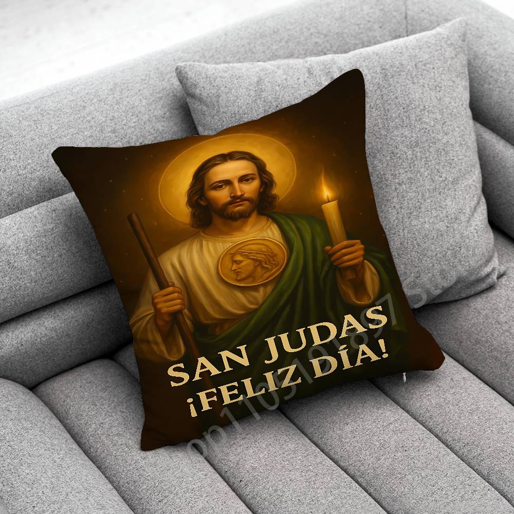 Marble San Judas Tadeo Throw Pillow Case For 55x55cm 40x40cm 45x45cm 50x50cm 30x30cm Square Office Pillowship Cover