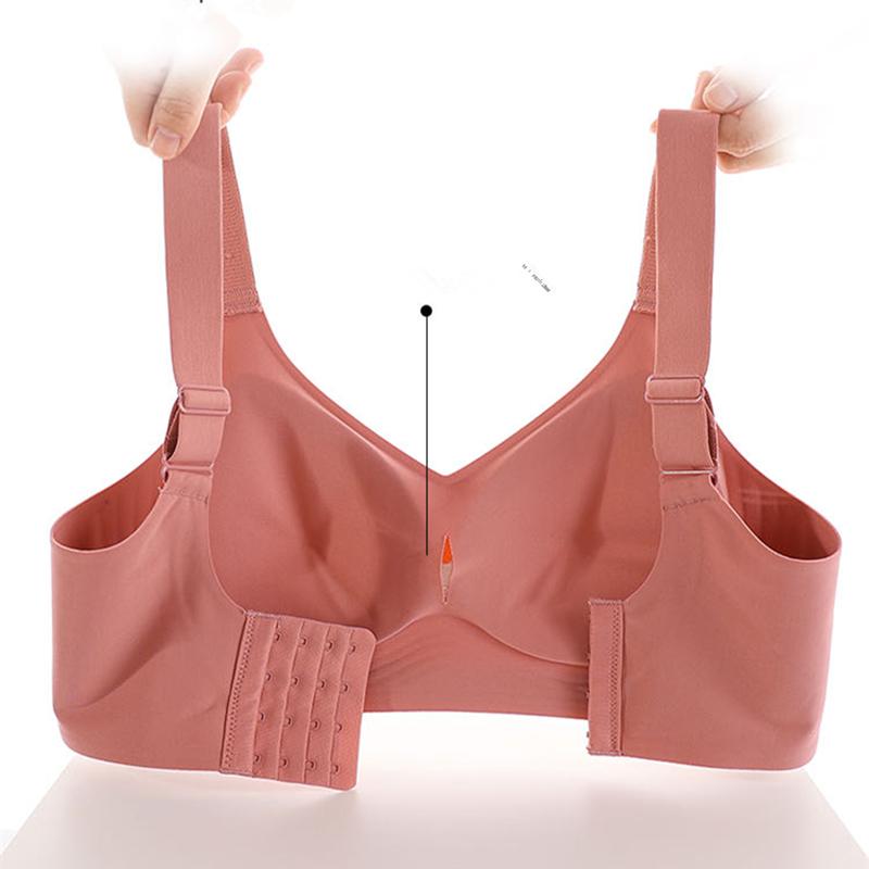 Beautiful Back Large Size Soft Support Push-up Bra For Women Seamless One-piece Wire-free Adjustable Sports Thin Bra