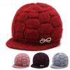 Winterkind Fleece warme alte Dame einfarbig Wollmütze verdickter Gürtel entlang Schirmmütze Strickmütze Herbst und Winter
