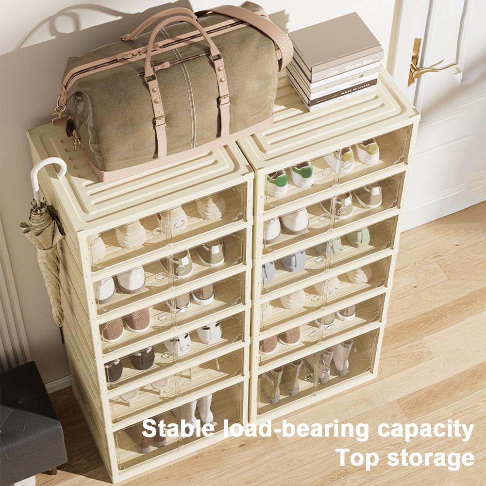 Dustproof Shoe Storage Rack Organizer 9 Layer Foldable Shoe Cabinet Shoe Box Large Size Multilayer Stackable Shoe Rack Organizer