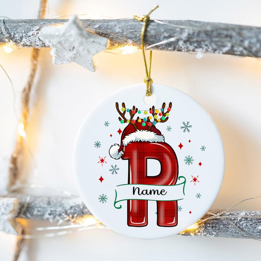 Custom Name Christmas Family Party Ceramic Ornament Personalized Christmas Ornament Xmas Gift Drop Ornaments Decor