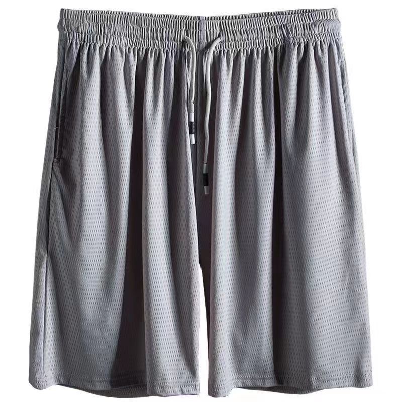 Men'S Quick-Dry Ice Silk Sports Shorts Summer Thin Running Fitness Loose Casual Mesh Air Conditioning Pants