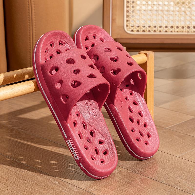 Hotel bathroom slippers women's summer indoor home home water leakage non-slip hollow bathroom couple sandals