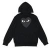 Unisex Hooded Sweatshirt with Small Black Heart Embroidery - Trendy Autumn/Winter Long Sleeve Plus Velvet.